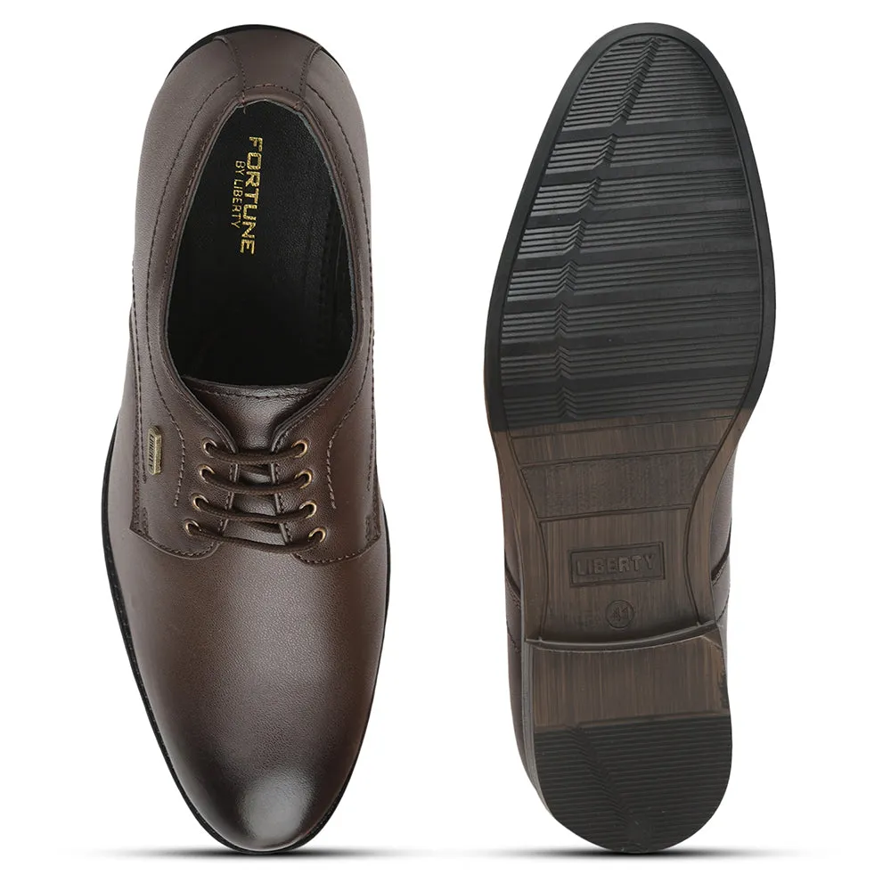 day use High Heel Fortune (Brown) Formal Lace Up Derby Shoes For Men HOL-109 By Liberty