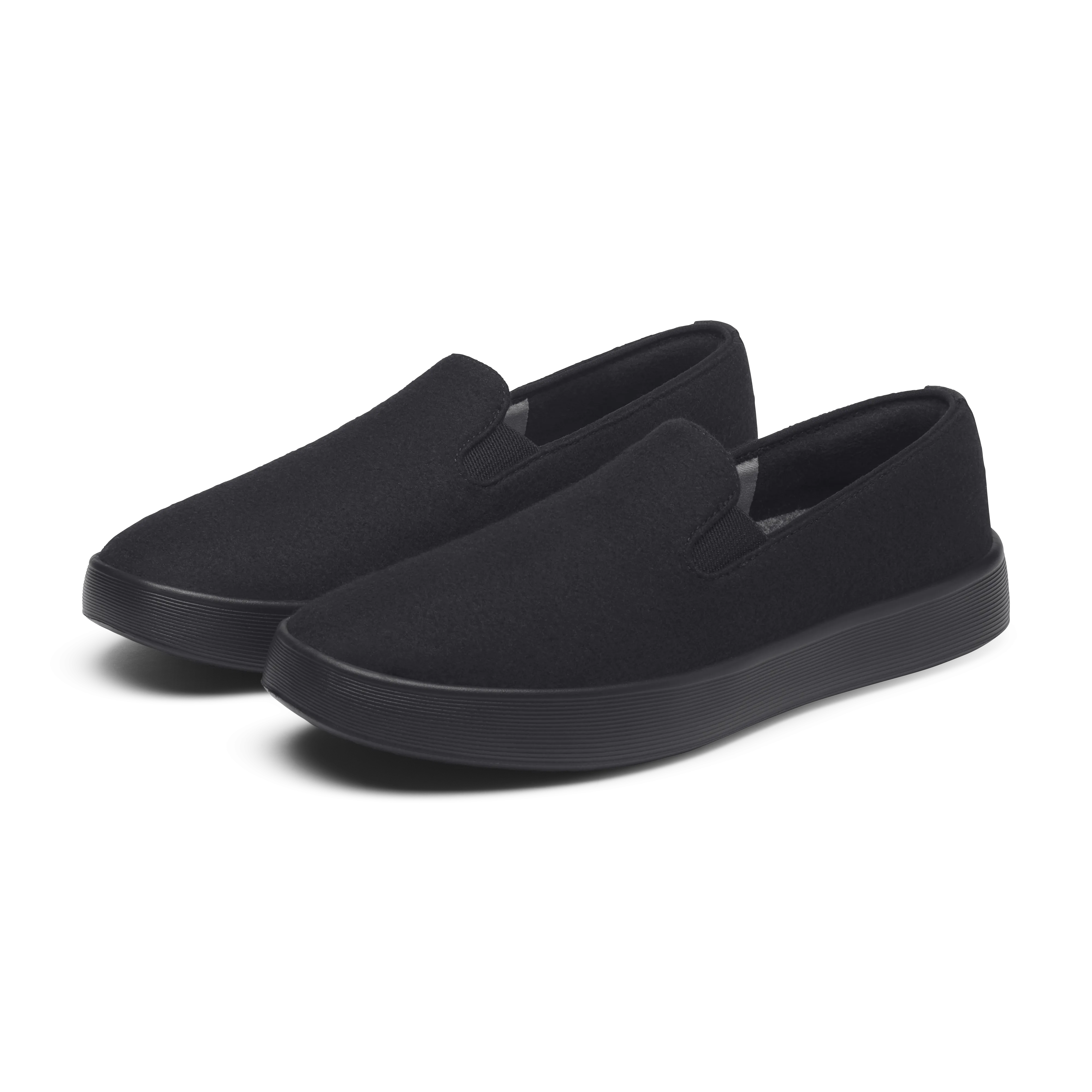 Shock Absorbing Insole Men's Wool Cruiser Slip On - Natural Black (Natural Black Sole)