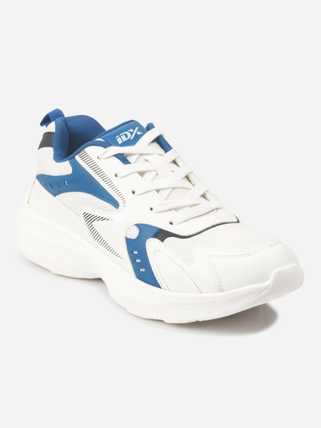 Men's White Lace Up Sneakers (IX7128) Neutral Footbed Design