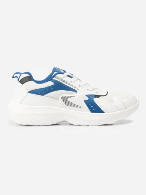 Men's White Lace Up Sneakers (IX7128) High Speed Plush Lining