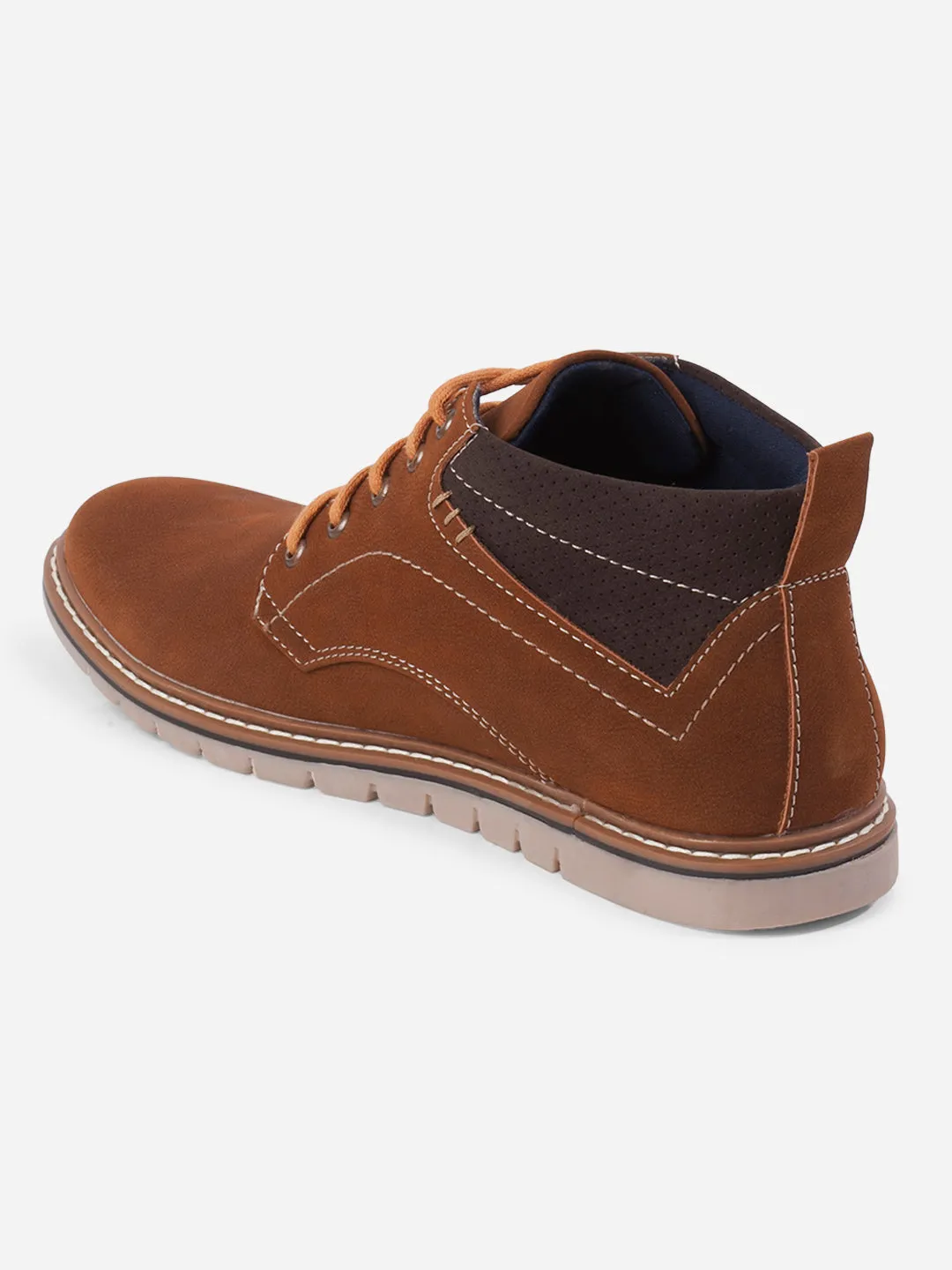 Men's Tan Suede Smart Casual Ankle Boot Lace Up (IX3035) Nature Walk All Terrain Urban Walkers