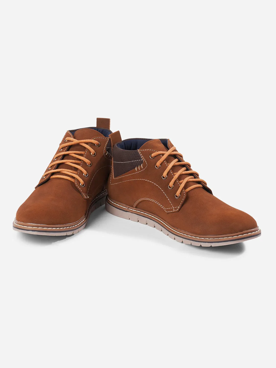 Men's Tan Suede Smart Casual Ankle Boot Lace Up (IX3035) Breathable Upper Ocean Walk