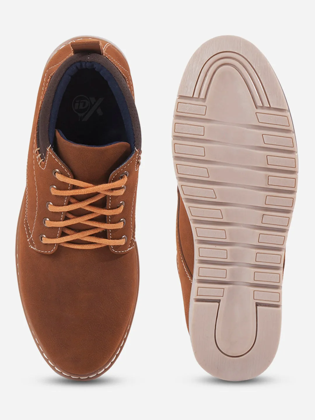 Men's Tan Suede Smart Casual Ankle Boot Lace Up (IX3035) King Strong