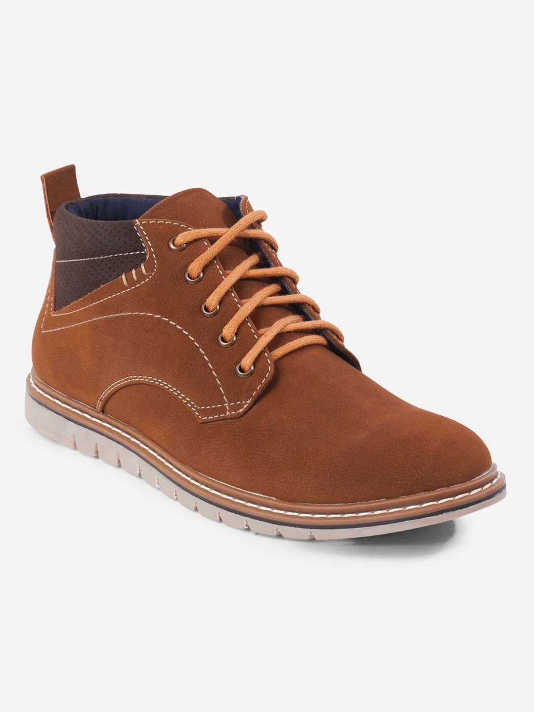 Stride Bold Form Ease Men's Tan Suede Smart Casual Ankle Boot Lace Up (IX3035)