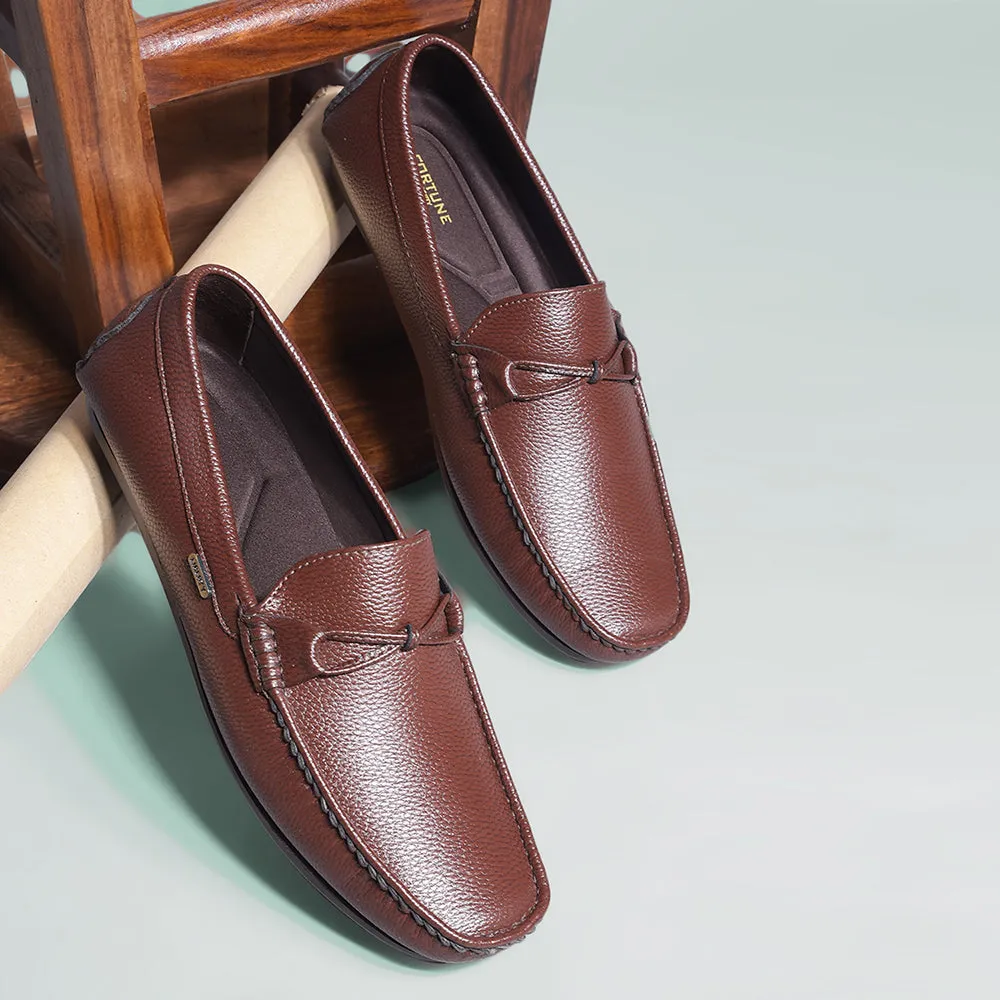 Fortune Brown Formal Loafers For Men AVL-5 By Liberty Semi Formal Wind Safe