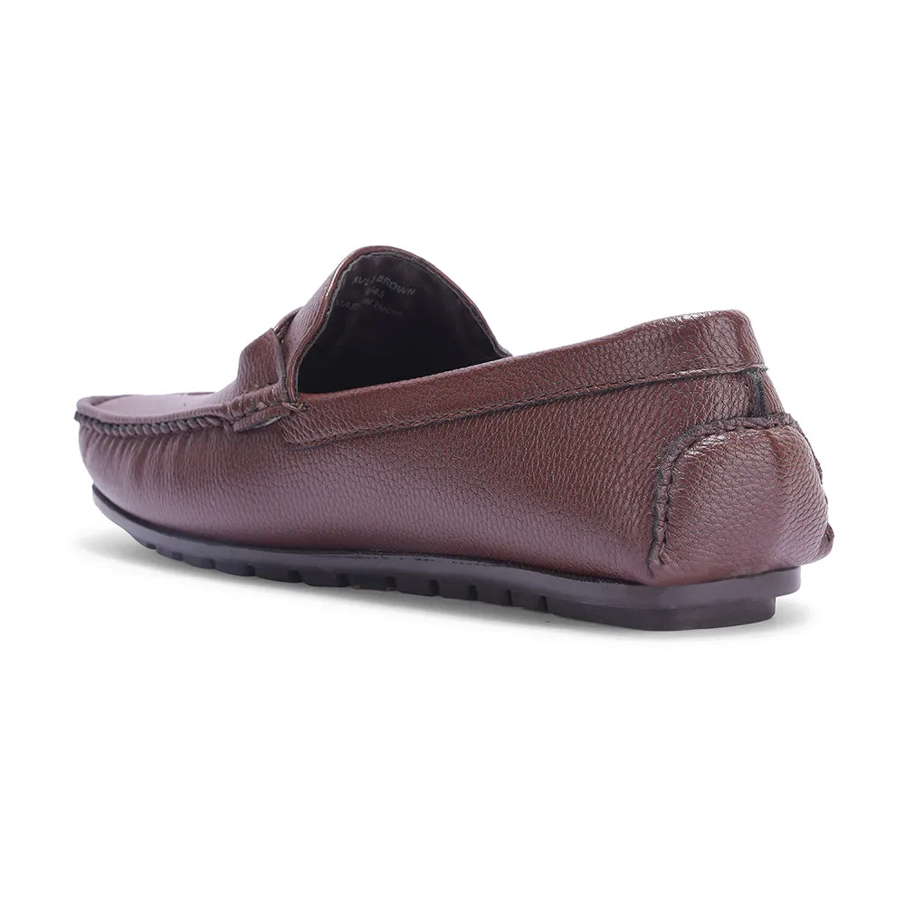 Fortune Brown Formal Loafers For Men AVL-5 By Liberty Rich Feel
