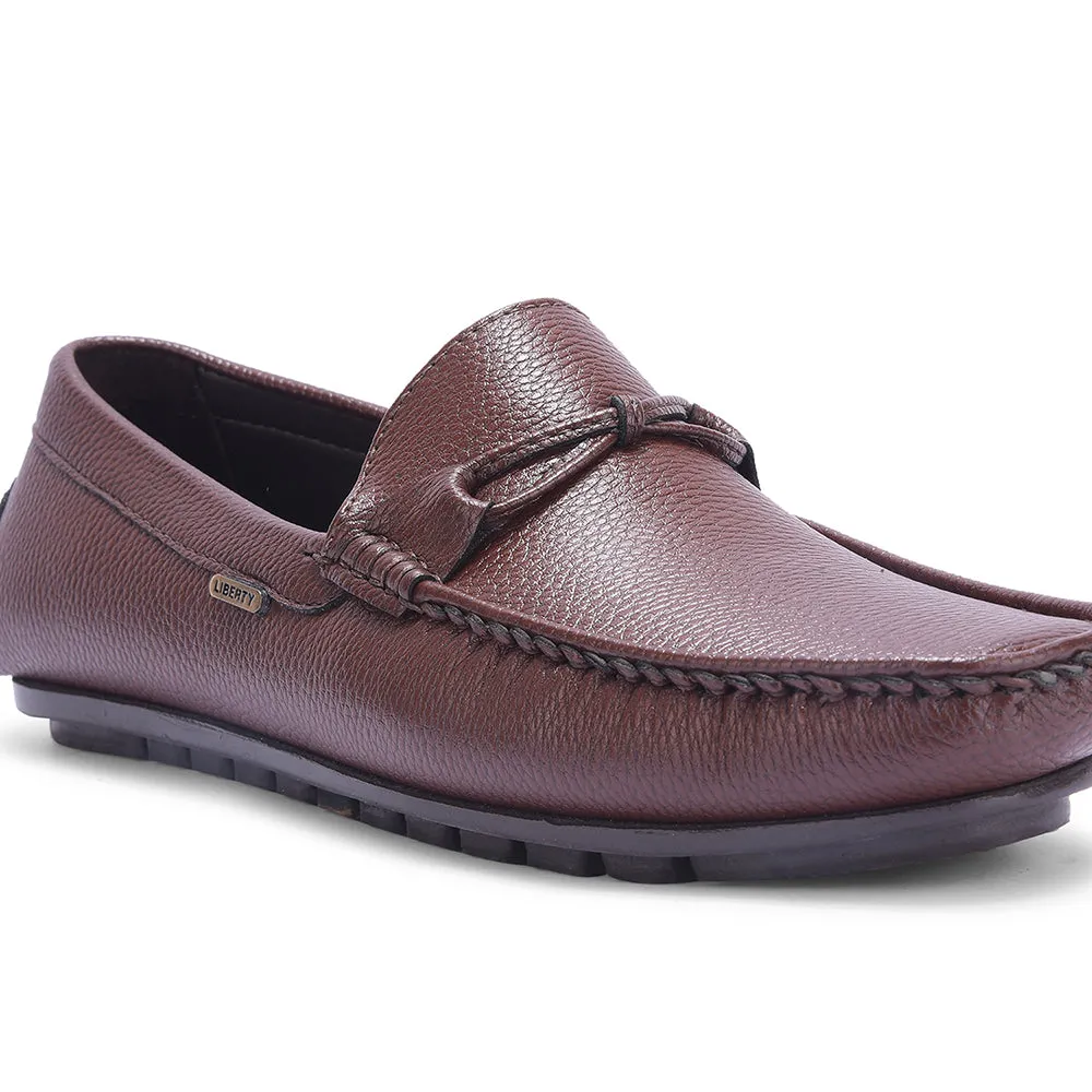 Stride Flow Fortune Brown Formal Loafers For Men AVL-5 By Liberty