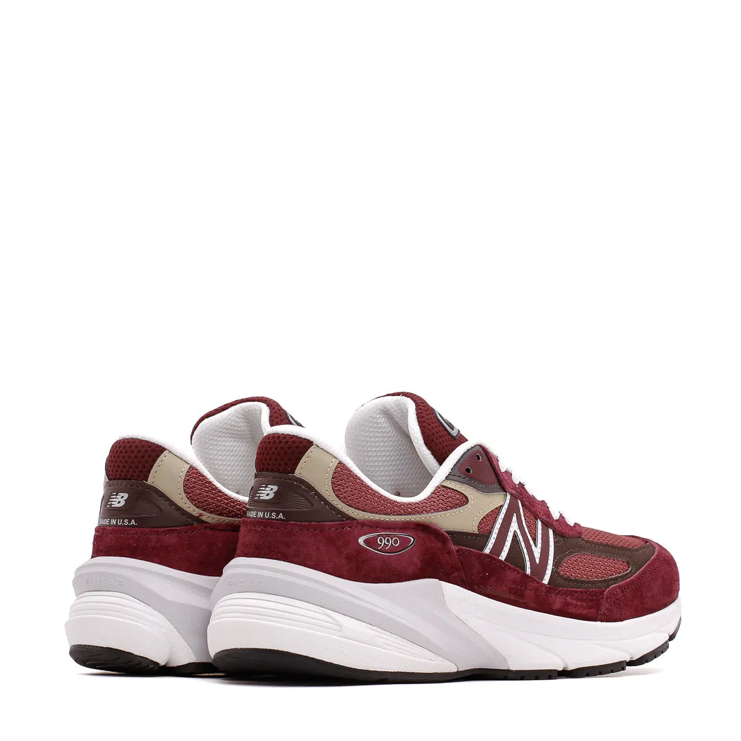 Ventilated Mesh Cold Weather Media Pop New Balance Unisex 990v6 Burgundy Made In USA U990BT6