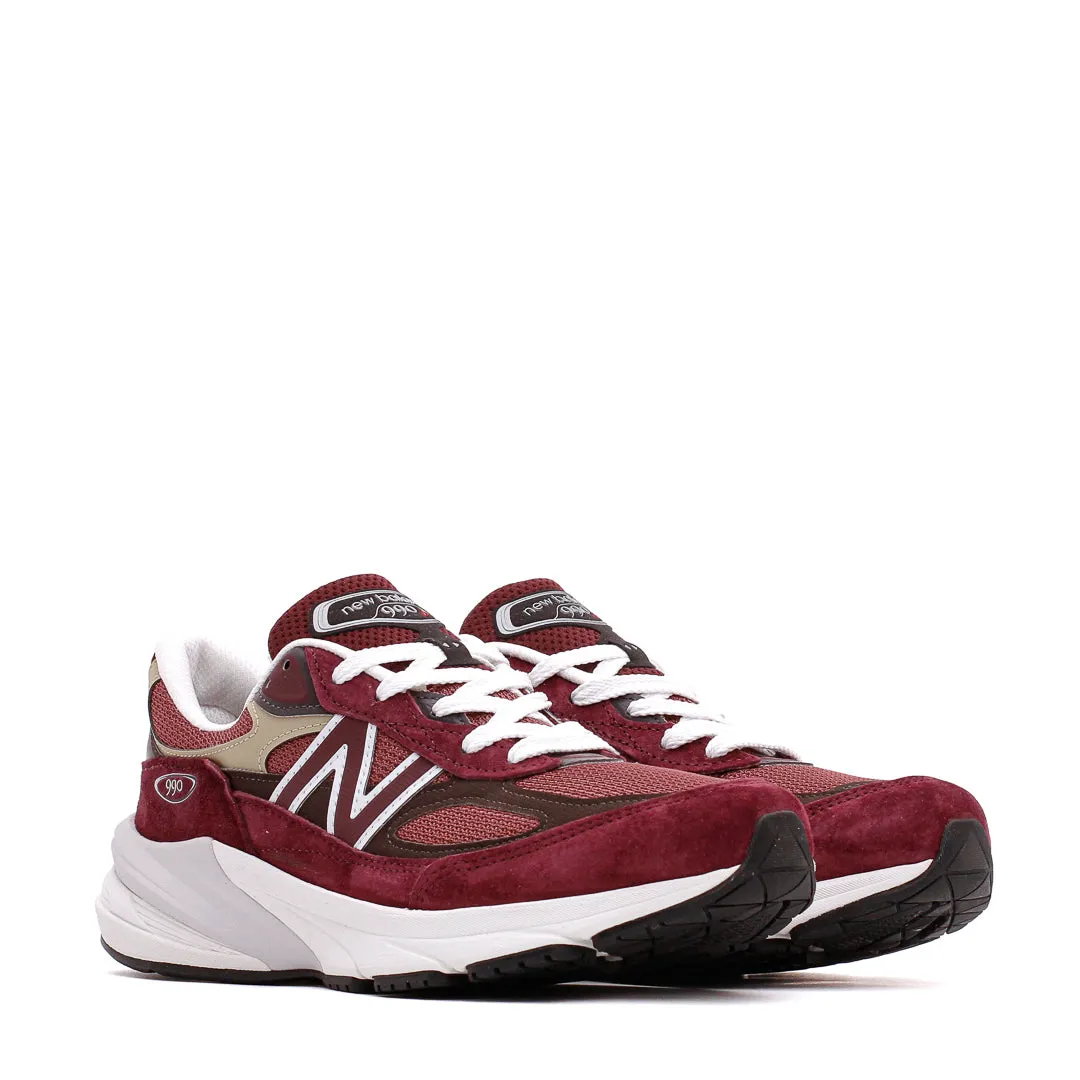 Comfort arch New Balance Unisex 990v6 Burgundy Made In USA U990BT6