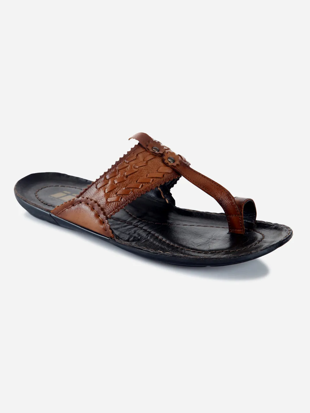 Summer Heat Moisture wicking Men's Tan Kolapuri Style Ethnic Slipper (ID4068)