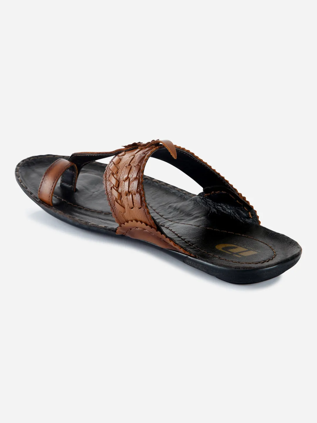 Men's Tan Kolapuri Style Ethnic Slipper (ID4068) Peace Step Top Rated