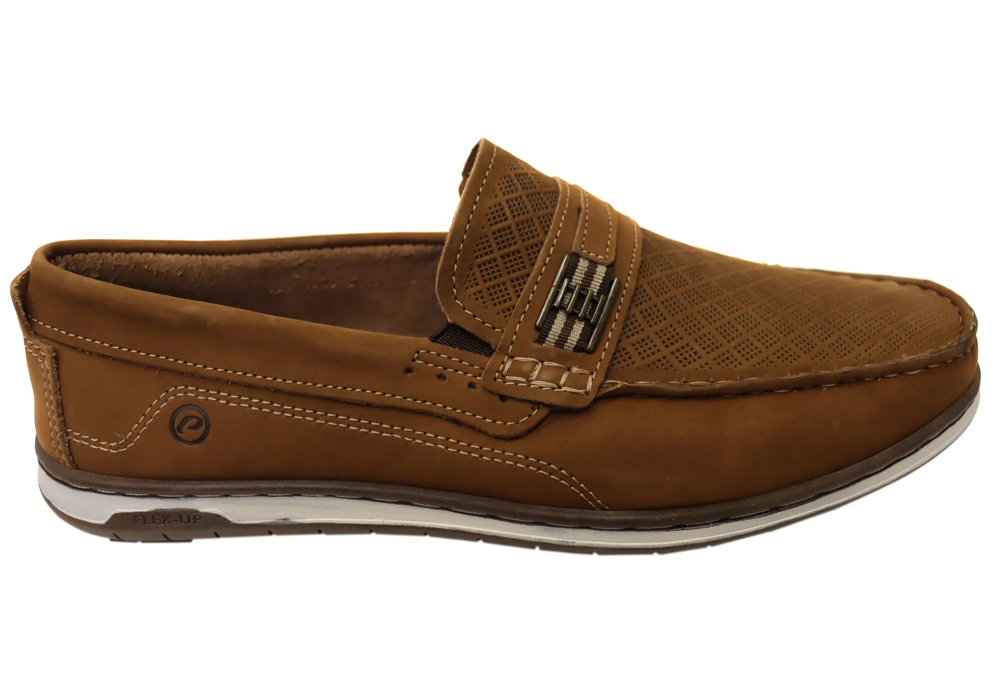 Pegada Monti Mens Comfortable Leather Loafers Shoes Made In Brazil Train Trip