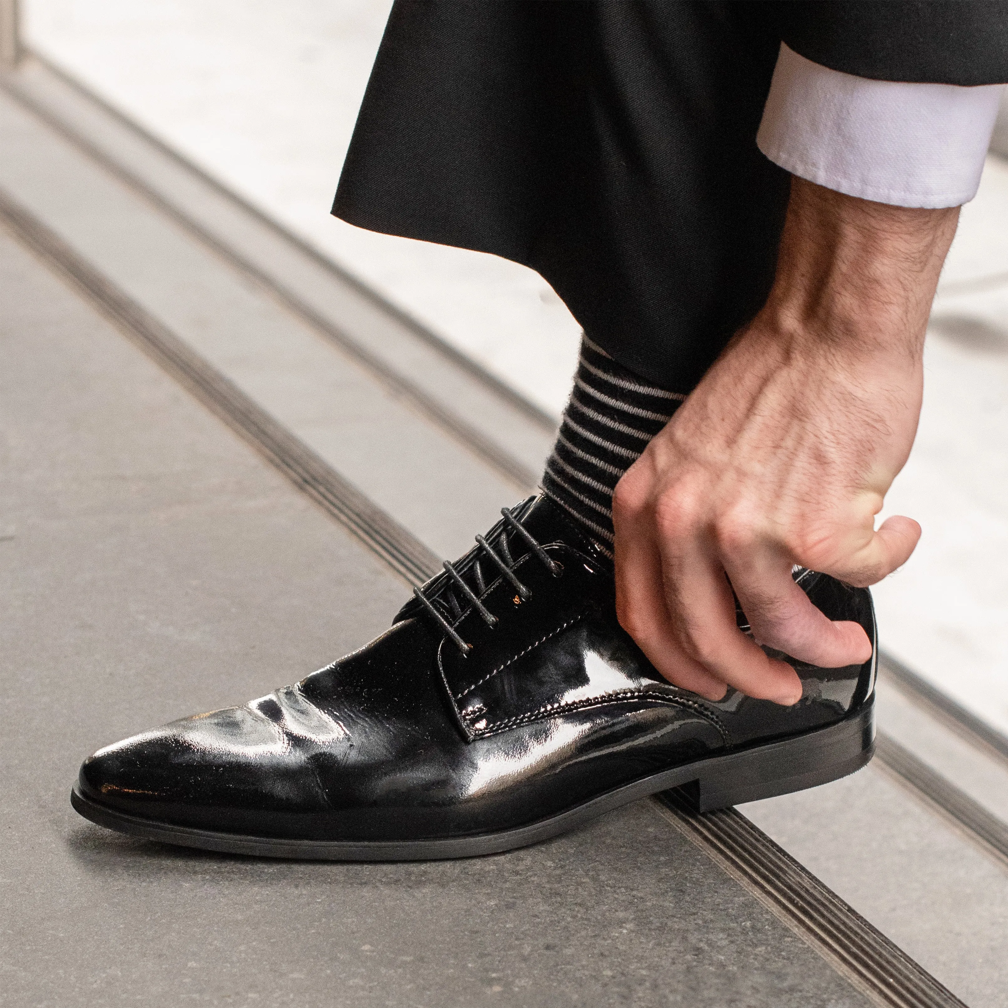 Jordon Dress Shoes Black Patent Anti Bacterial