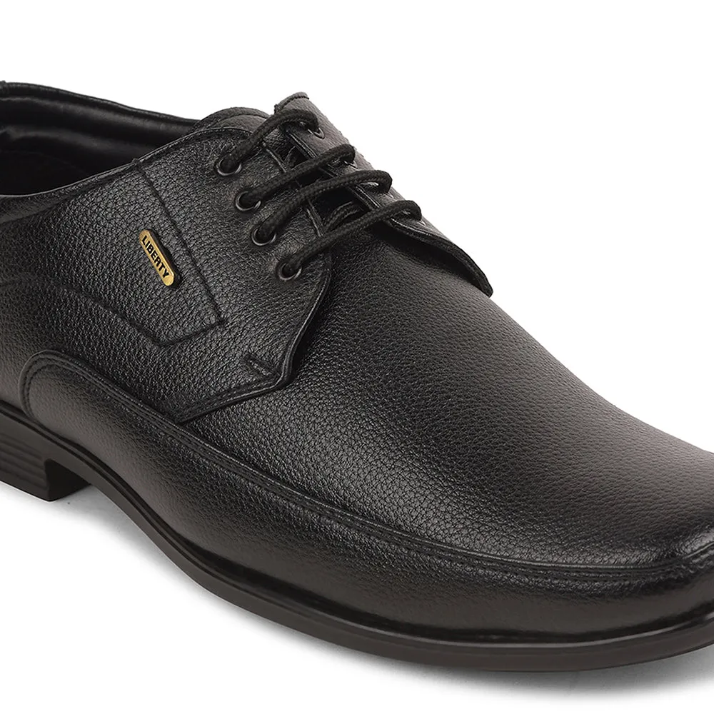 Fortune Black Formal Lacing Derby Shoes For Men UVL-134 By Liberty Fashion Forward