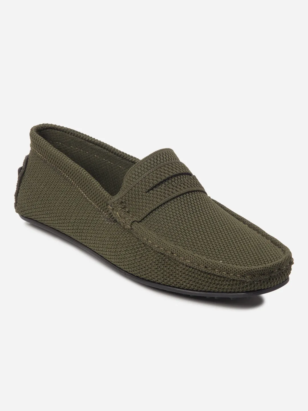 Men's Olive Moc Toe Suede Finish Casual Loafer (IX4109) All Weather Urban Walkers Sky Light