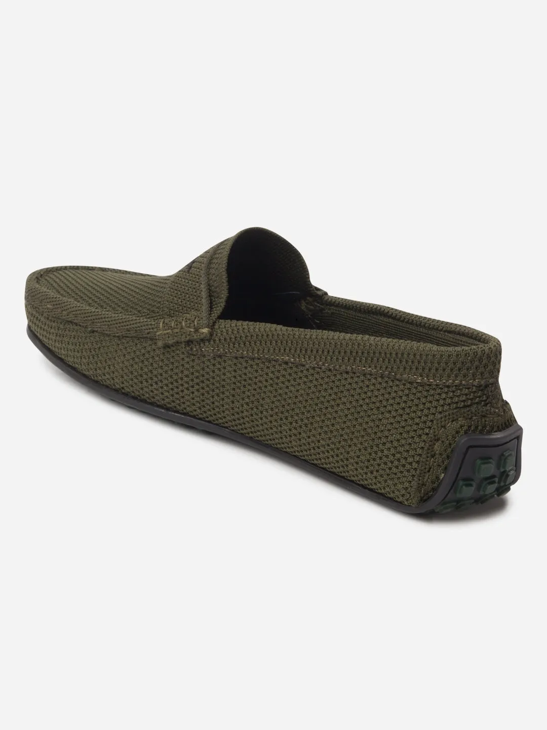 Gloss Mood Palm Base Men's Olive Moc Toe Suede Finish Casual Loafer (IX4109)