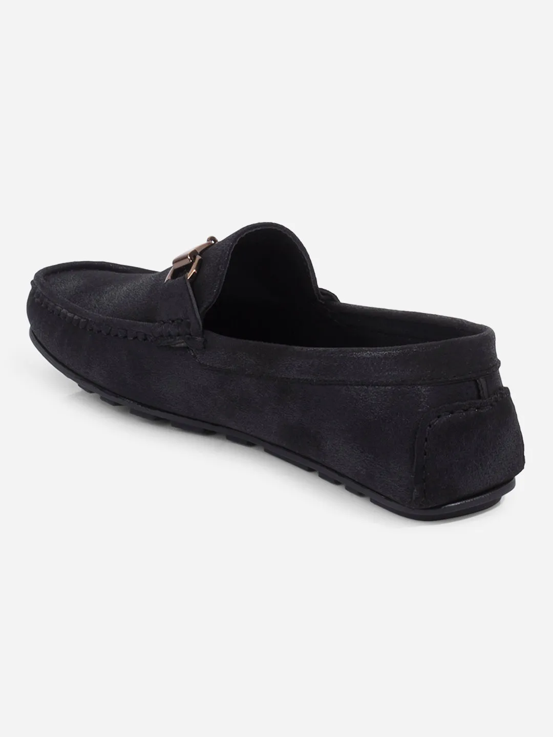 Men's Black Moc Toe Buckle Loafer (IX4115) Korean Trend