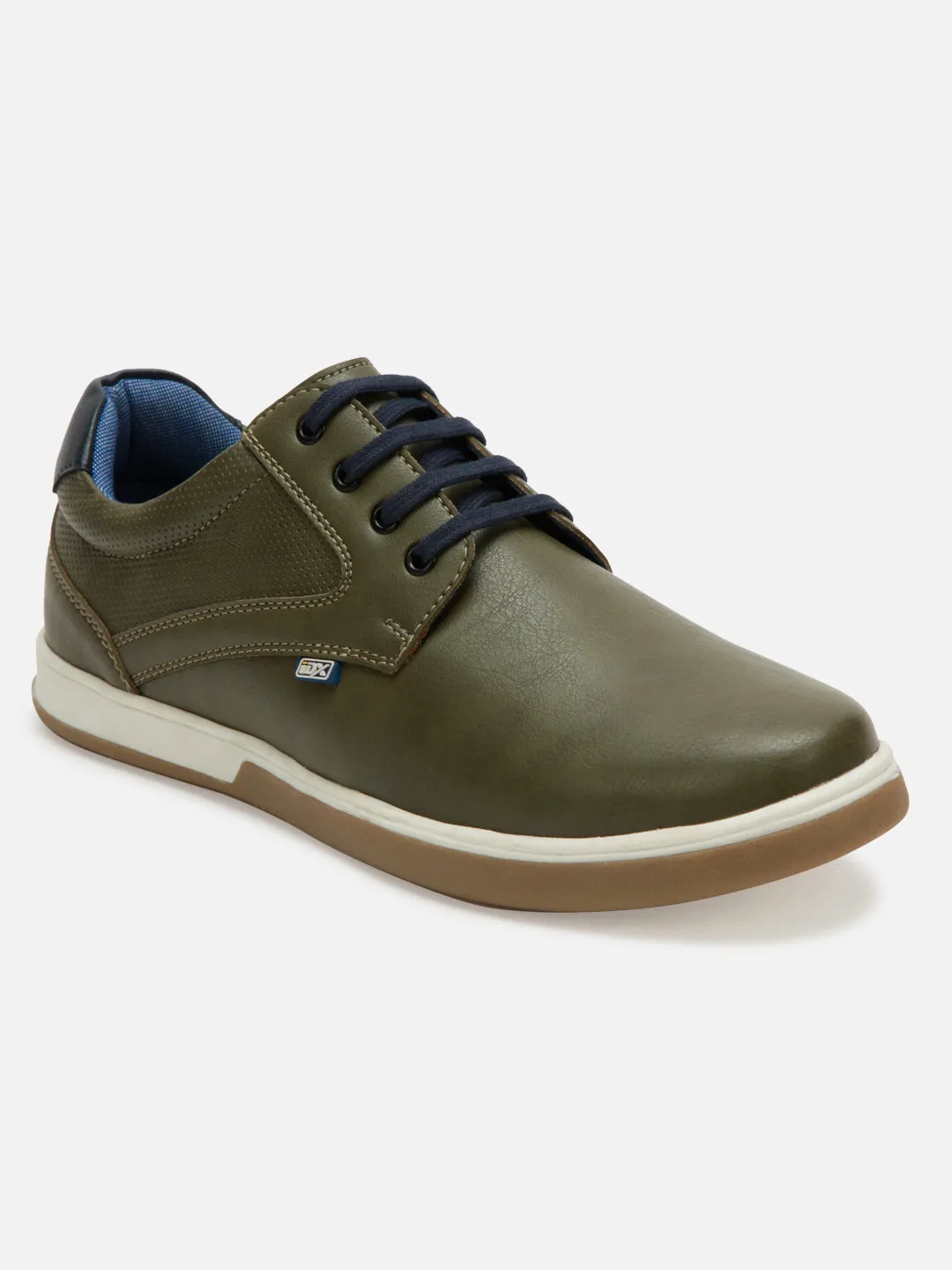 Waterproof Standing All Men's Olive Round Toe Lace Up Casual (IX1017)