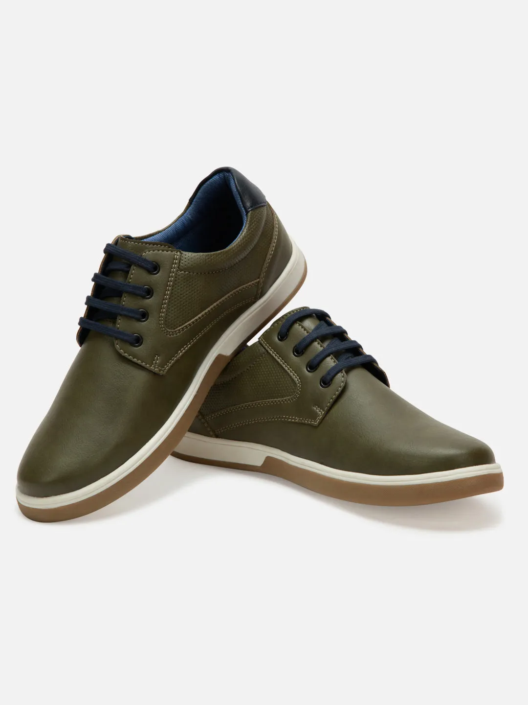 Happy Move Men's Olive Round Toe Lace Up Casual (IX1017)