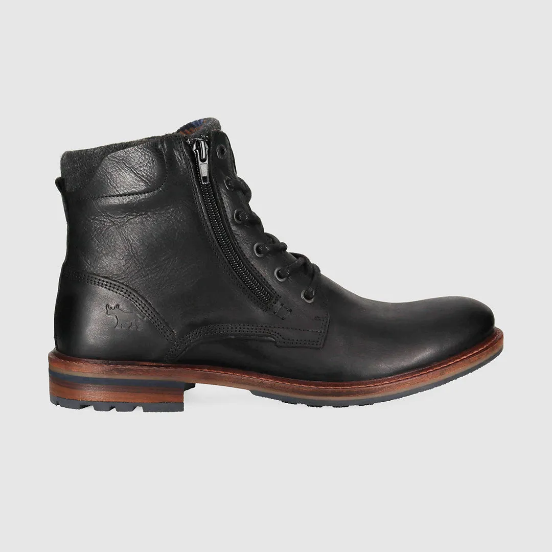 Comfort Lining Trail Runner Woodland Lace Up Boots Black