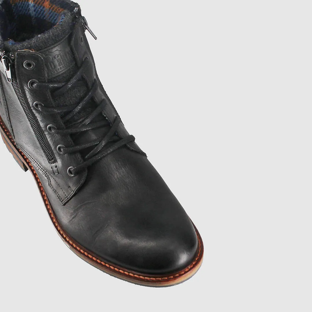 fashionable footwear Mud Resistant Outdoor Trek Woodland Lace Up Boots Black