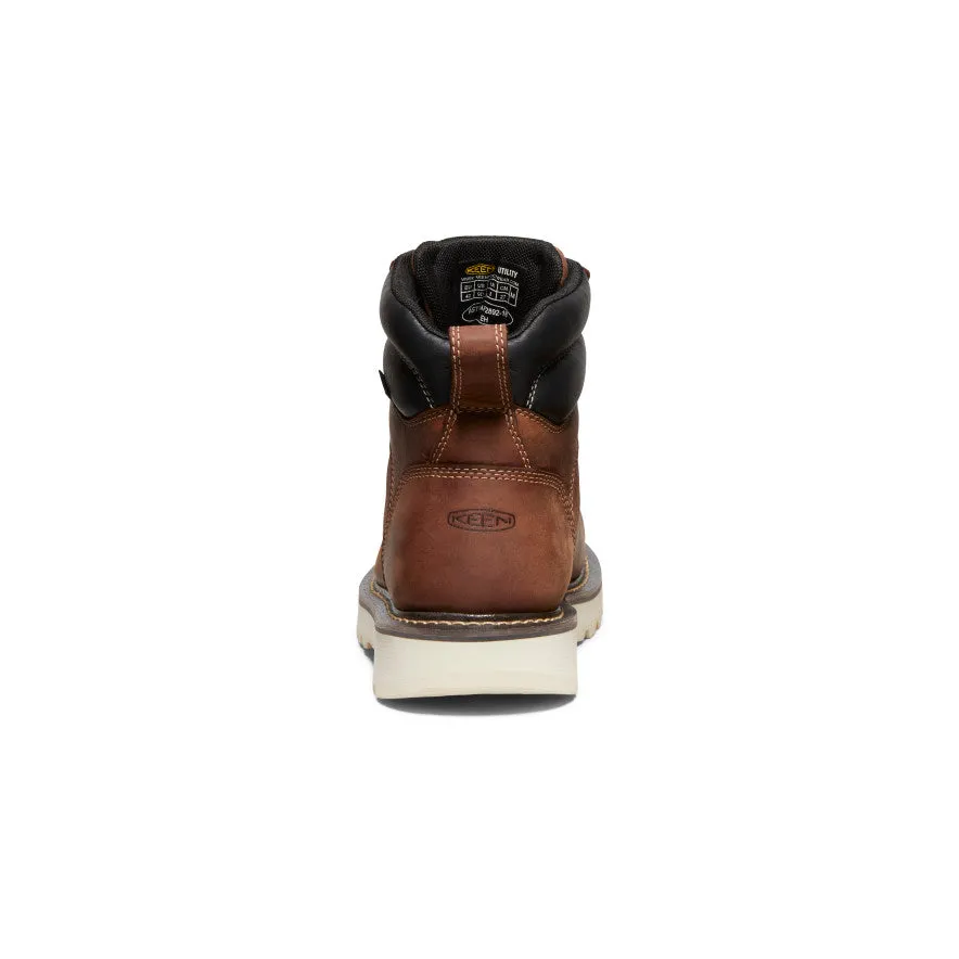No-Hassle Fit Men's Cincinnati 6" Waterproof 90 Heel Boot (Soft Toe)  |  Tuscan Red/Sandshell