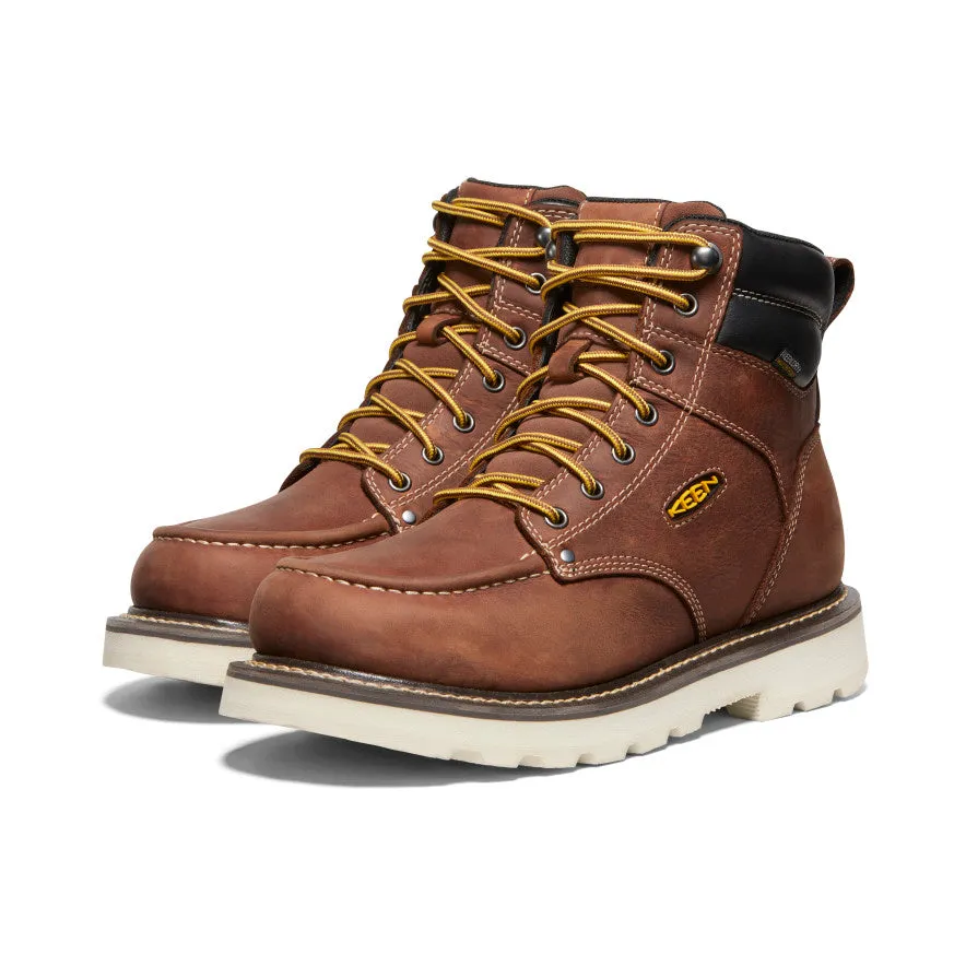 Men's Cincinnati 6" Waterproof 90 Heel Boot (Soft Toe)  |  Tuscan Red/Sandshell lace up closure Effortless Travel Fit