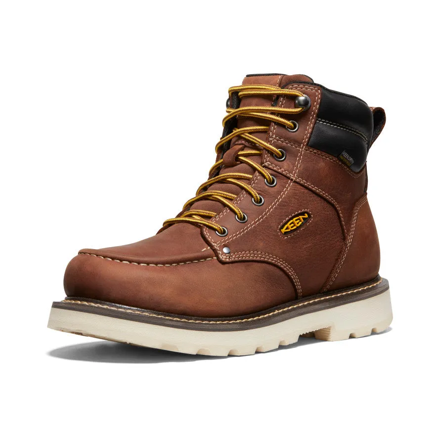 Flexible Design Men's Cincinnati 6" Waterproof 90 Heel Boot (Soft Toe)  |  Tuscan Red/Sandshell