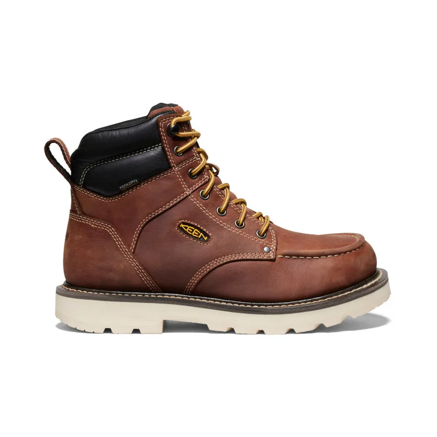Leather Men's Cincinnati 6" Waterproof 90 Heel Boot (Soft Toe)  |  Tuscan Red/Sandshell