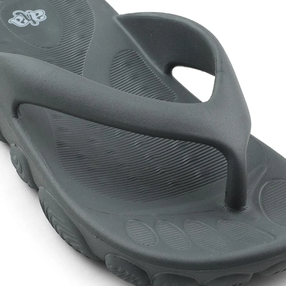 A-HA Dark Grey Casual Slipper For Men BEACHLITEM By Liberty Sky Blue Molded Insole