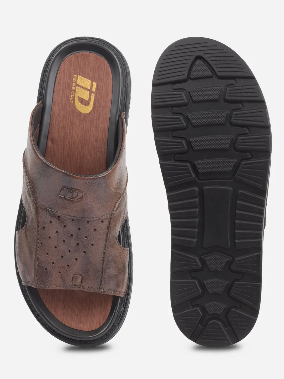 Men's Brown Slip On Sandal (ID4243) Stone Glam