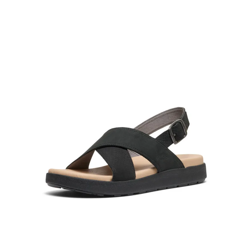 Women's Elle Luxe Cross Strap Sandal  |  Black/Black Ventilation Anti Torsion Stability
