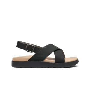 Women's Elle Luxe Cross Strap Sandal  |  Black/Black Comfort Flex Hyper Compression