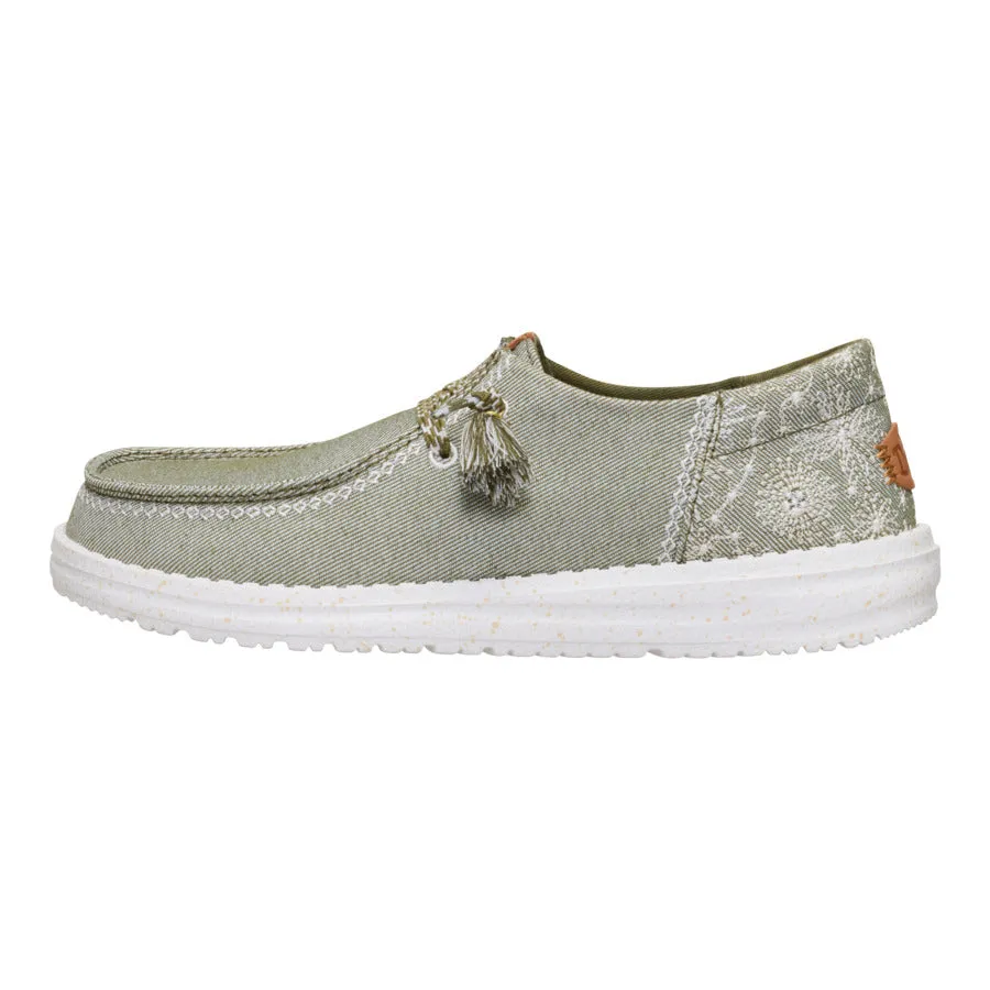 Comfortable Design Road grip Wendy Funk Embroidered Floral - Olive