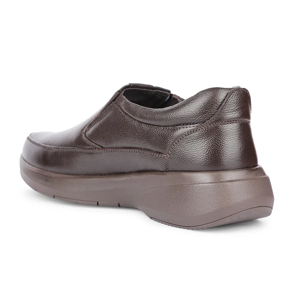 Business Summit High Shine Healers Formal Brown Non Lacing Moccasin Shoes For Men E823-04 By Liberty