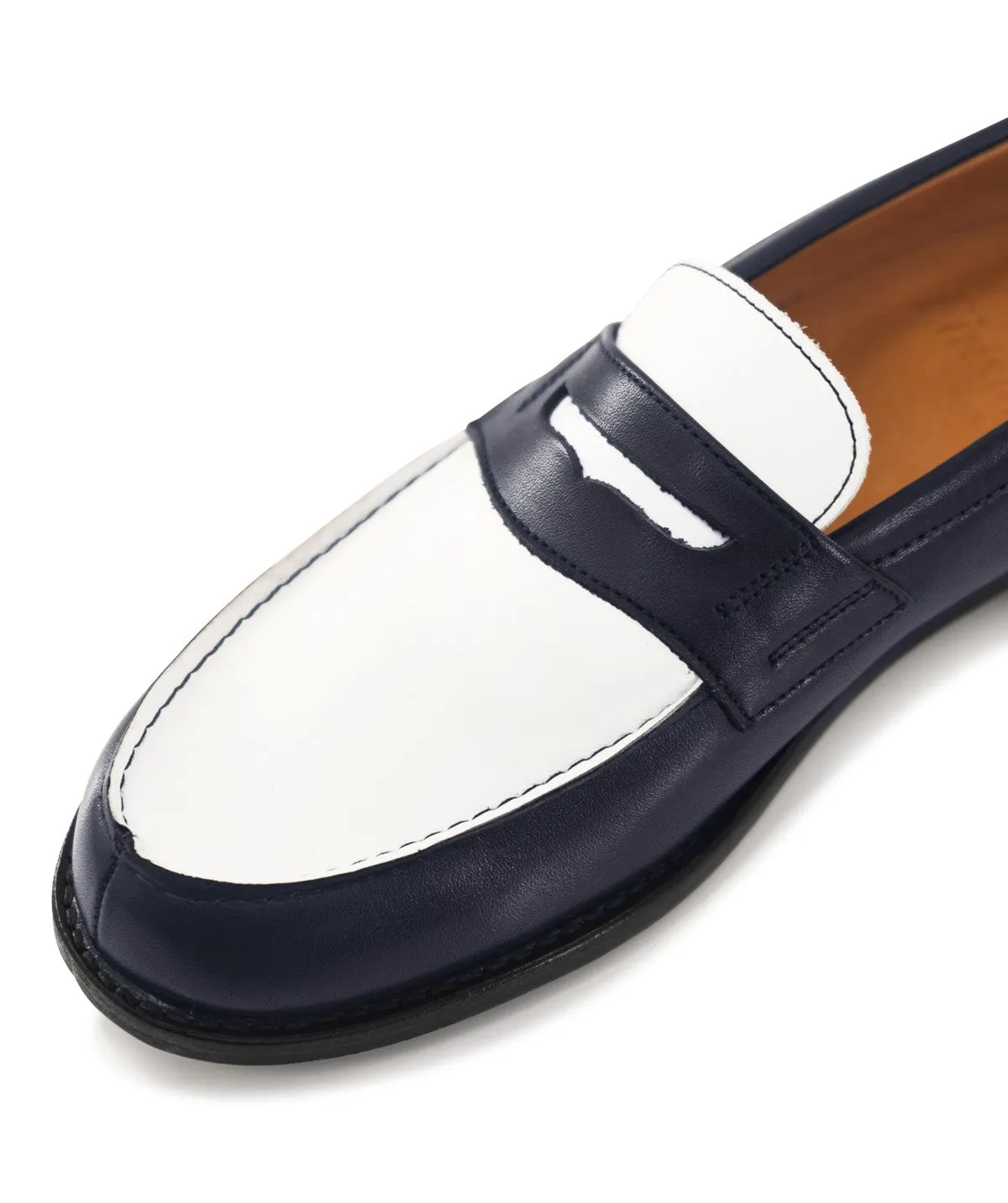 Polish Trim Legacy Cut Mocassins Bicolore LILOU Marine et Blanc