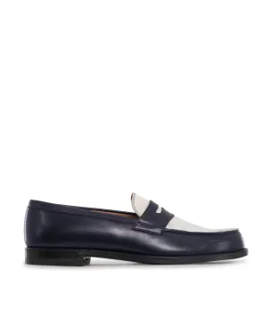 Mocassins Bicolore LILOU Marine et Blanc Boss Shade