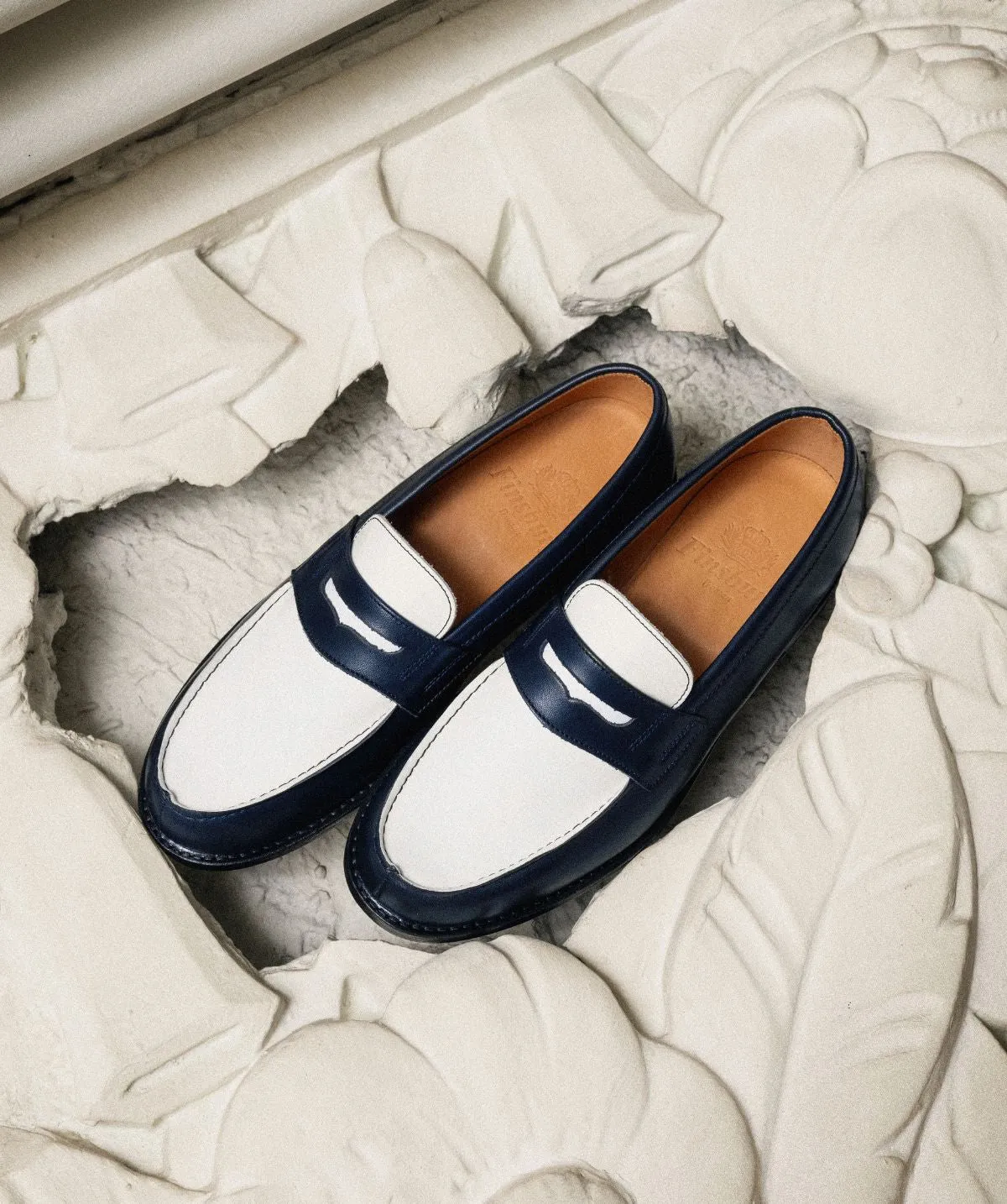 Flexible Sole Euro Shade Mocassins Bicolore LILOU Marine et Blanc