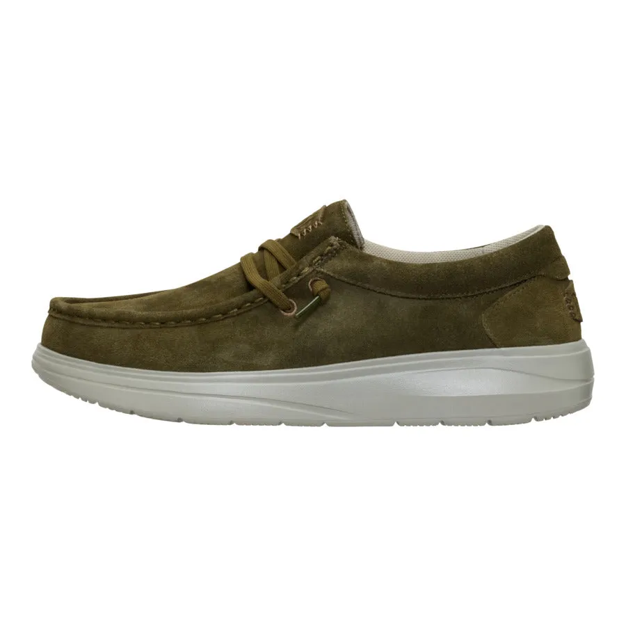 Slip Resistant Outdoor Explorers Sweat Resistant Urban Stroll Wally Comf Suede - Dark Olive/Stone Grey
