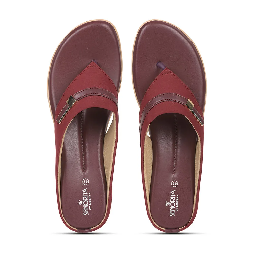 shape fit Modern Bold Senorita Fashion (Cherry) Slippers For Women MK-78 By Liberty