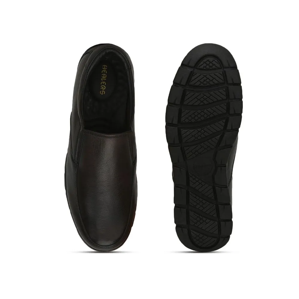 Healers Formal (Brown) Non lacing Shoes For Men JPL-232 By Liberty Control Edge Stylish Pattern