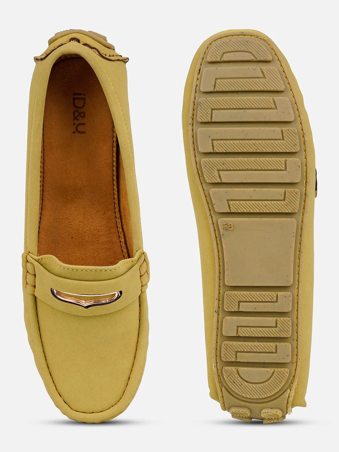 Women's Yellow Soft & Premium Loafers (IU2002) Breath Motion Slip On