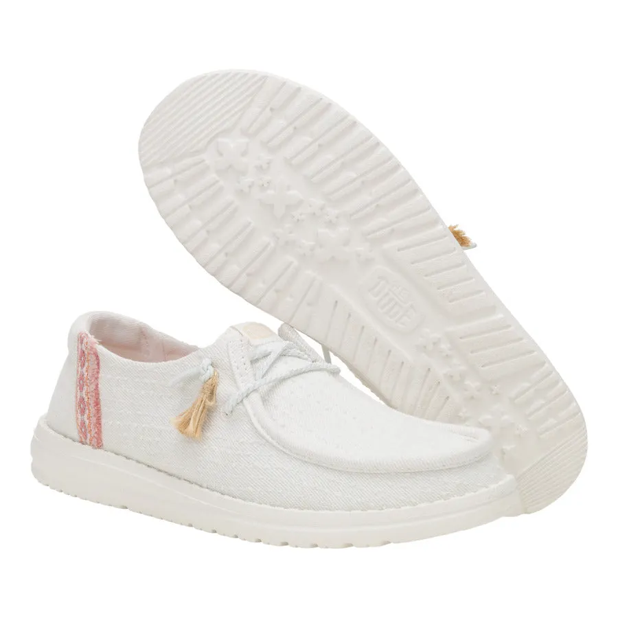 Suede Soft Spring Bloom Wendy Perf Canvas - White