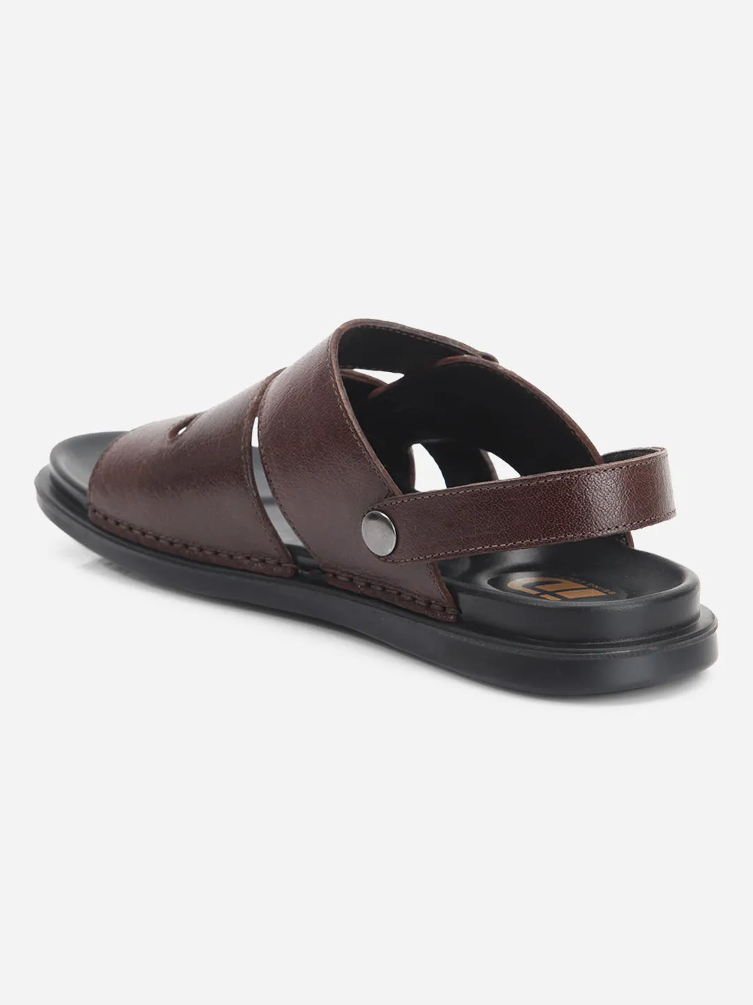 Comfort Platform Men's Brown Leather Comfort-fit Smart Casual Sandal (ID4213)
