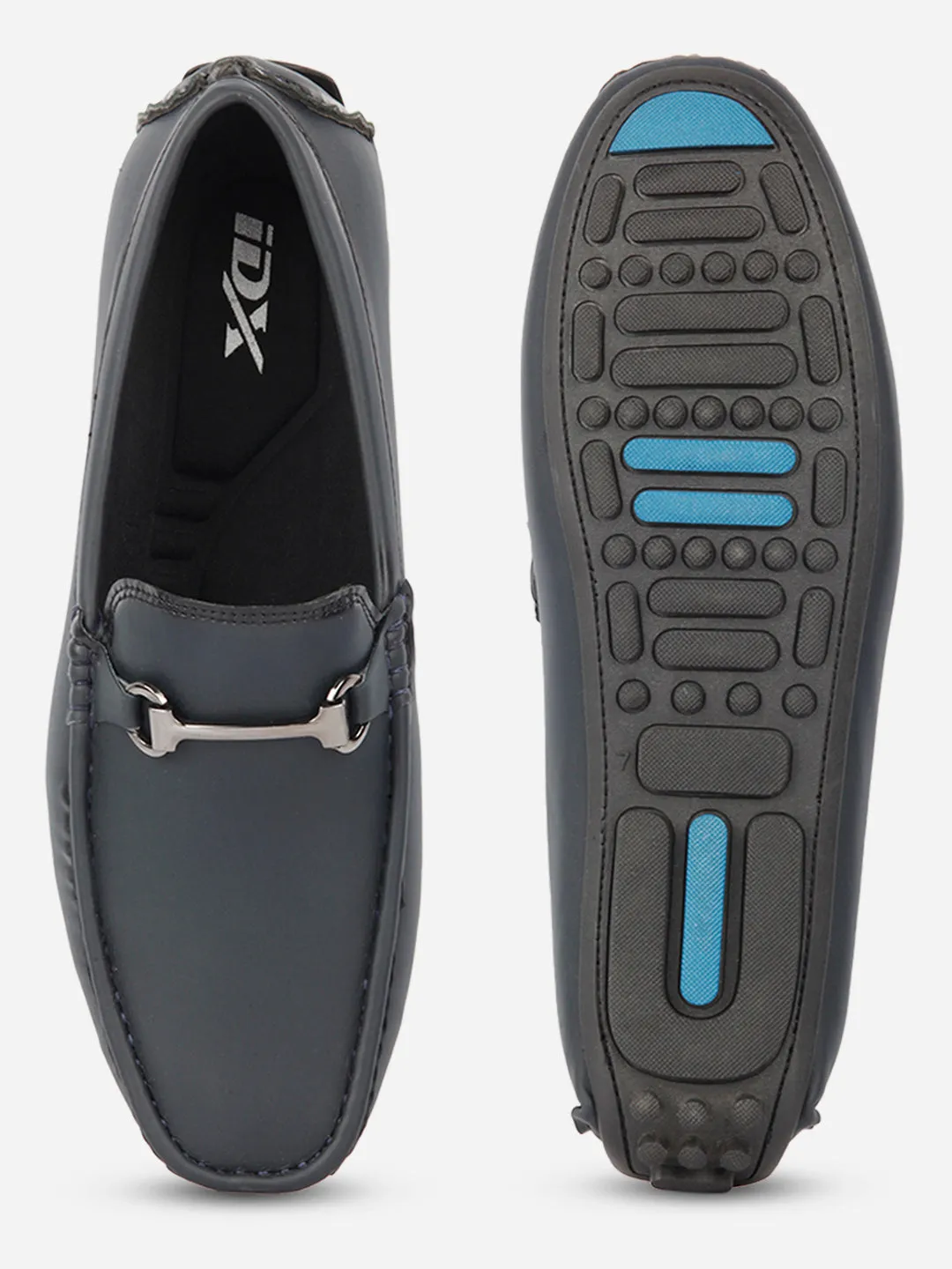 Men's Navy Saddle Trim Loafer (IX4103) Global Fit School Day