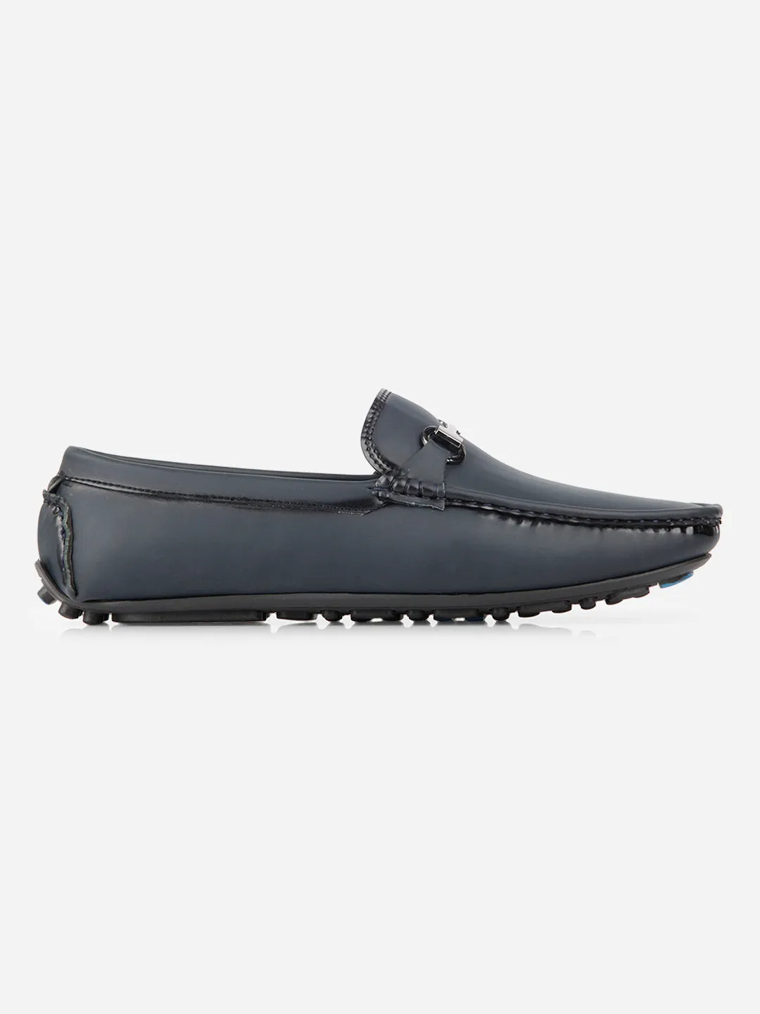 Men's Navy Saddle Trim Loafer (IX4103) Stretch Fabric Active People