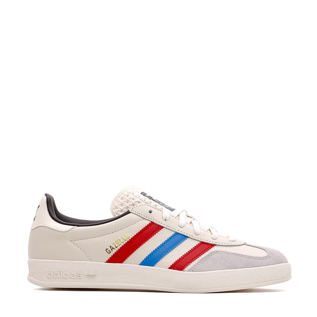 Slip Resistant Adidas Men Gazelle Indoor White Scarlet IE9091