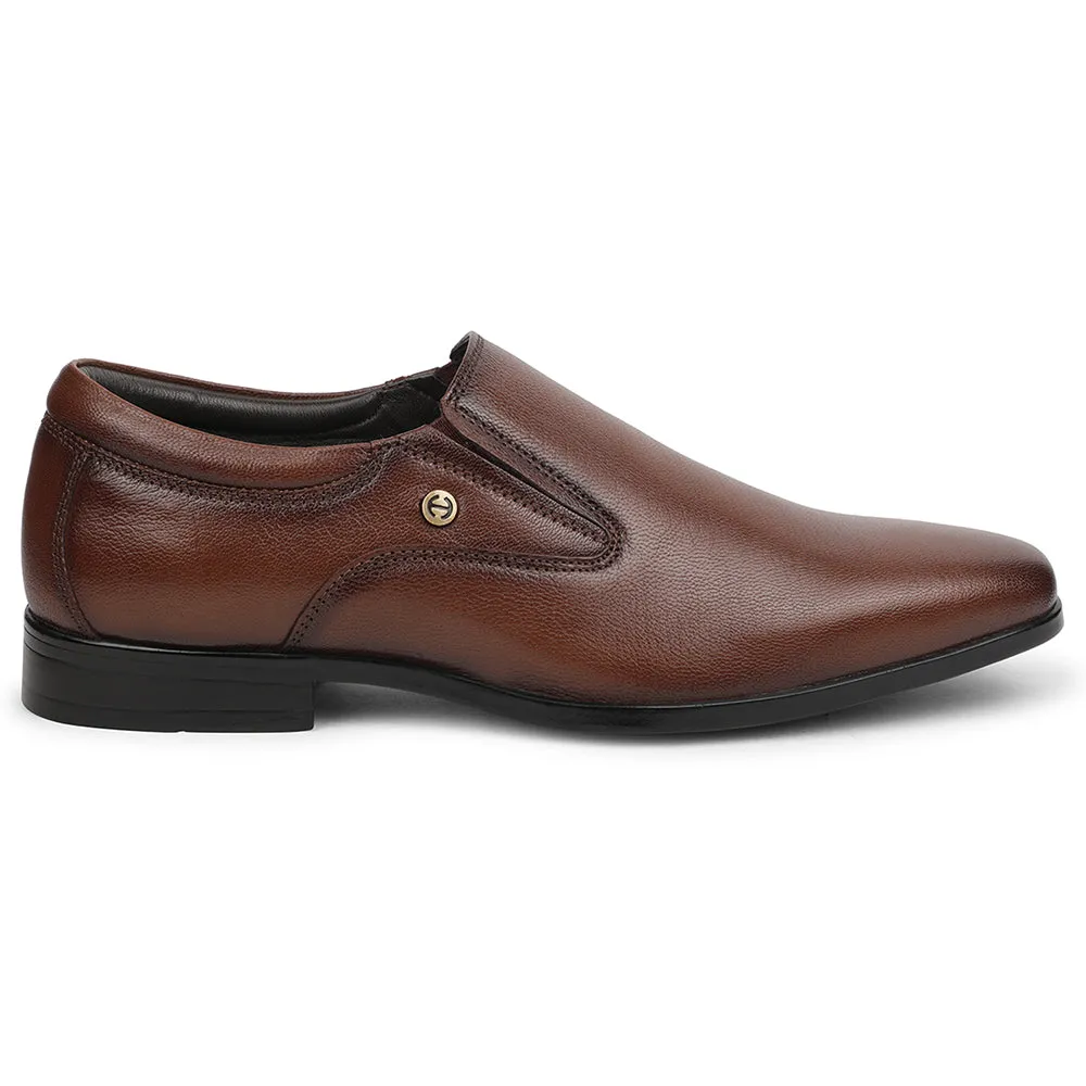 Polished Look Power Step Healers Brown Formal Non Lacing Mocassin Shoes For Men UDL-8 By Liberty