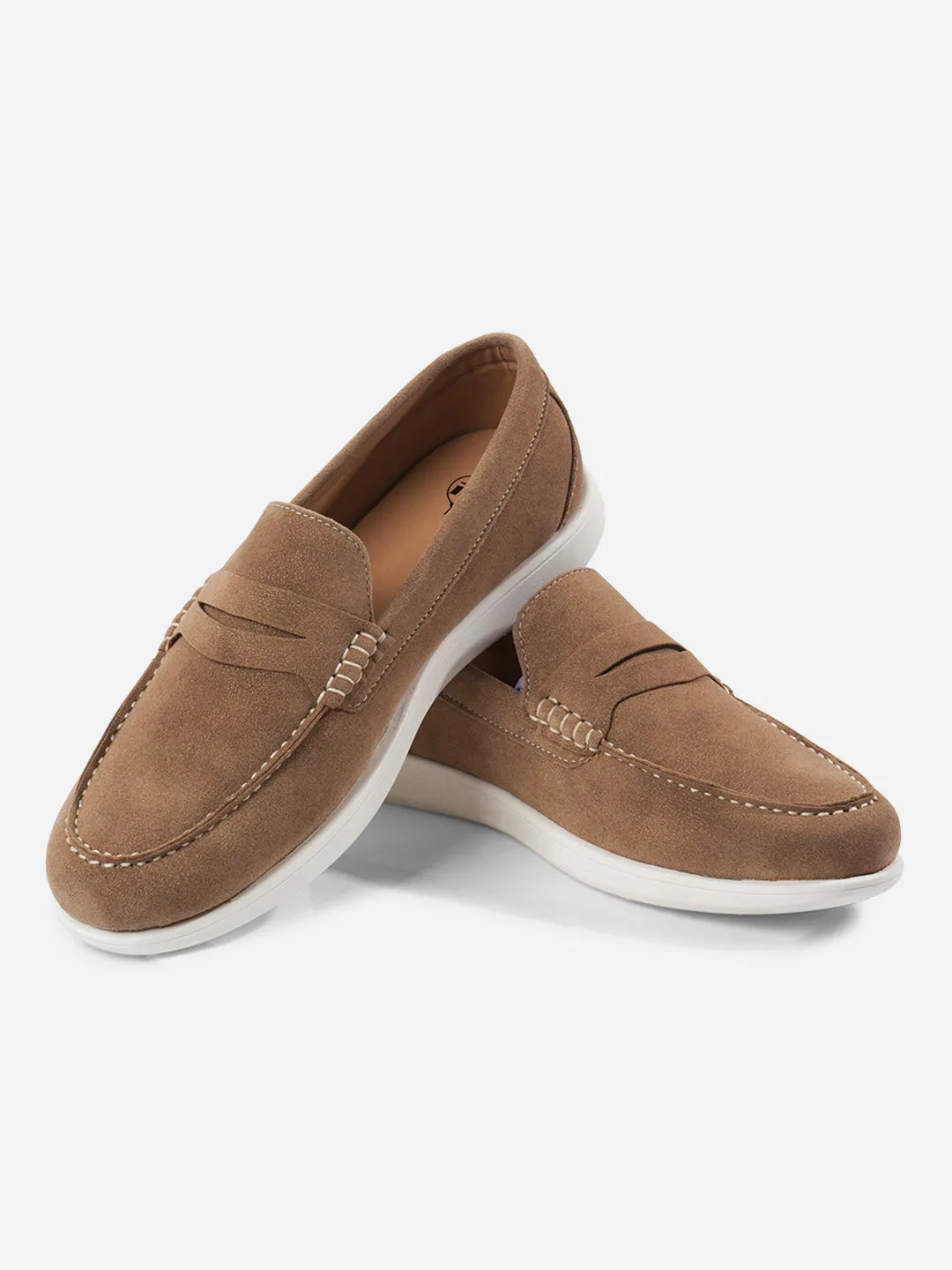 Durable Build Weekend Errands Men's Beige Suede Finish Casual Slip On (IX2149)