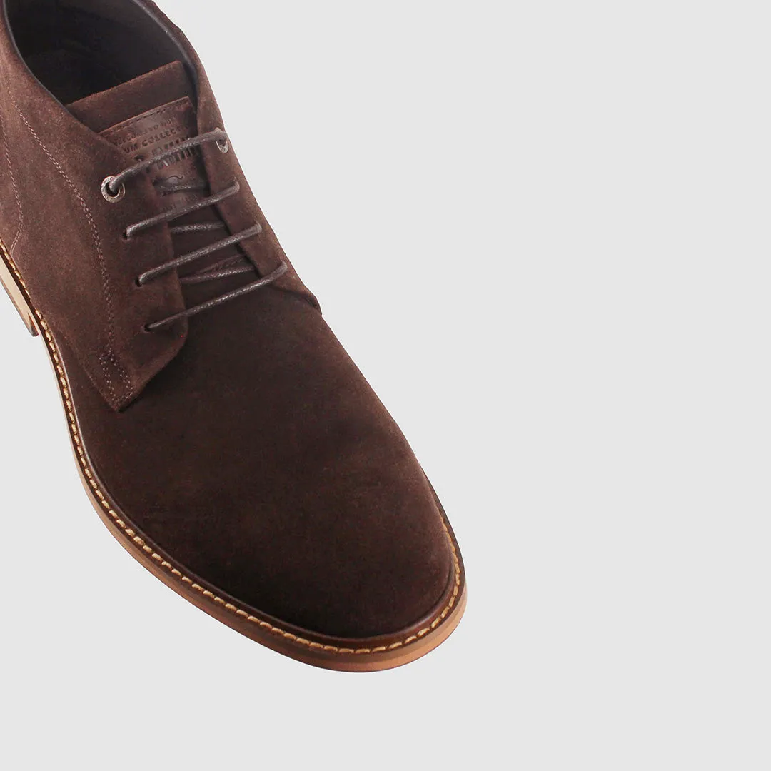 soft feel Arch Ease Clapton Lace Up Boots Dark Brown Suede